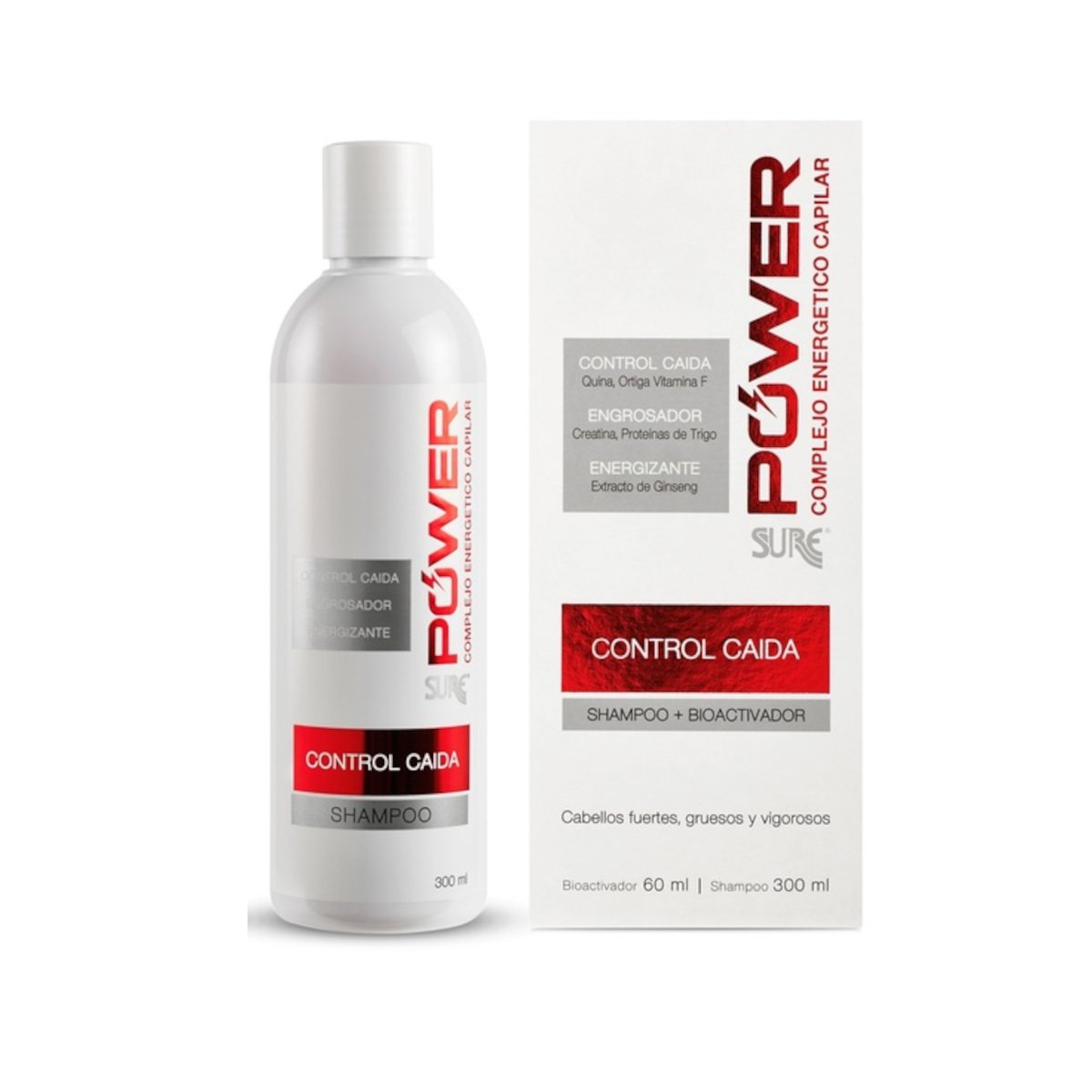Shampoo Sure Power Control Caida 300ml
